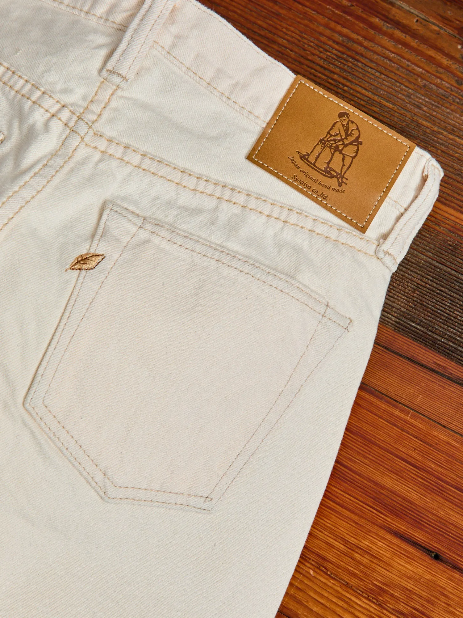 1172-2 "Ecru Beige" 14oz Rinsed Selvedge Denim - Relaxed Tapered Fit