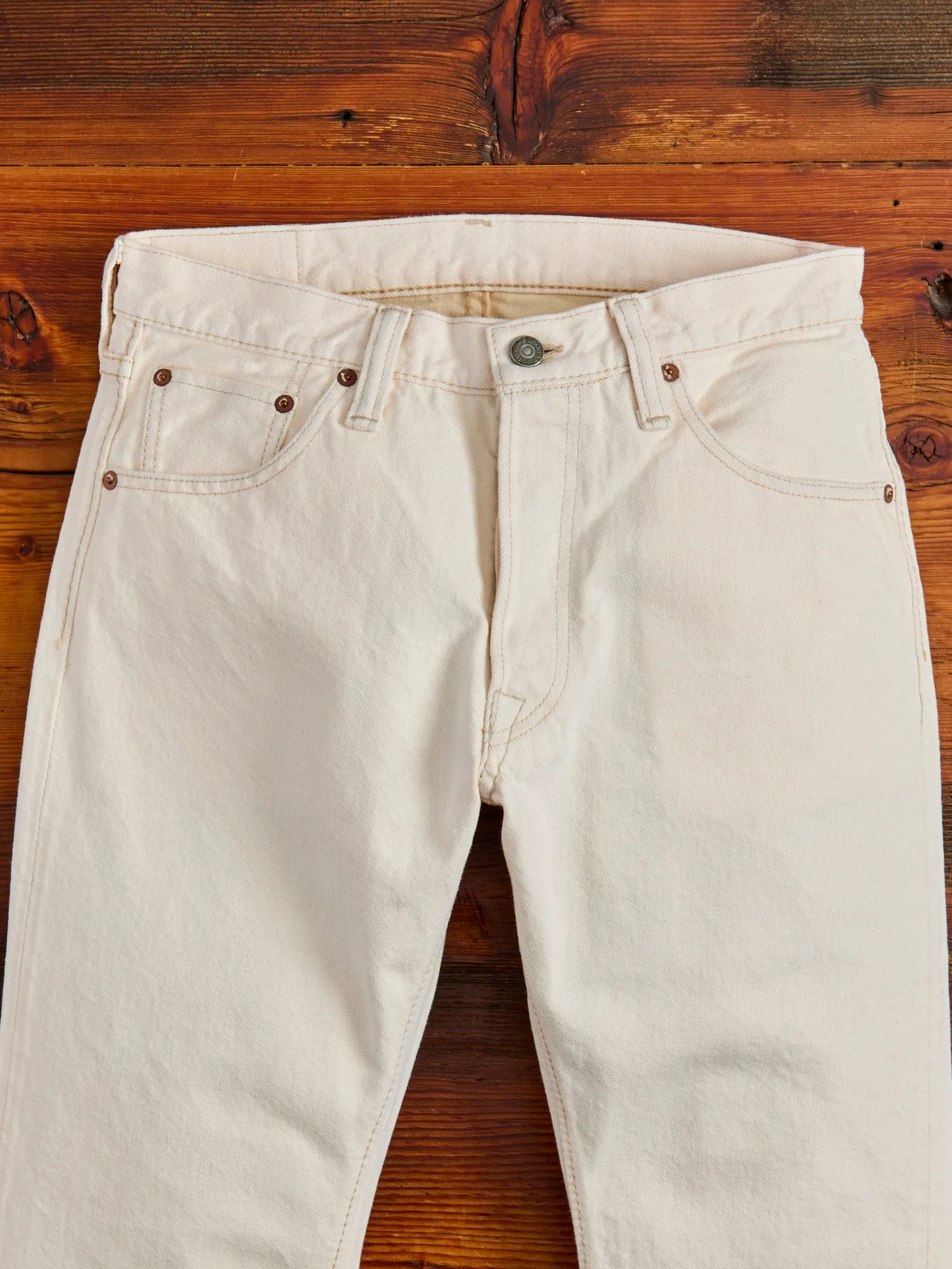 1172-2 "Ecru Beige" 14oz Rinsed Selvedge Denim - Relaxed Tapered Fit