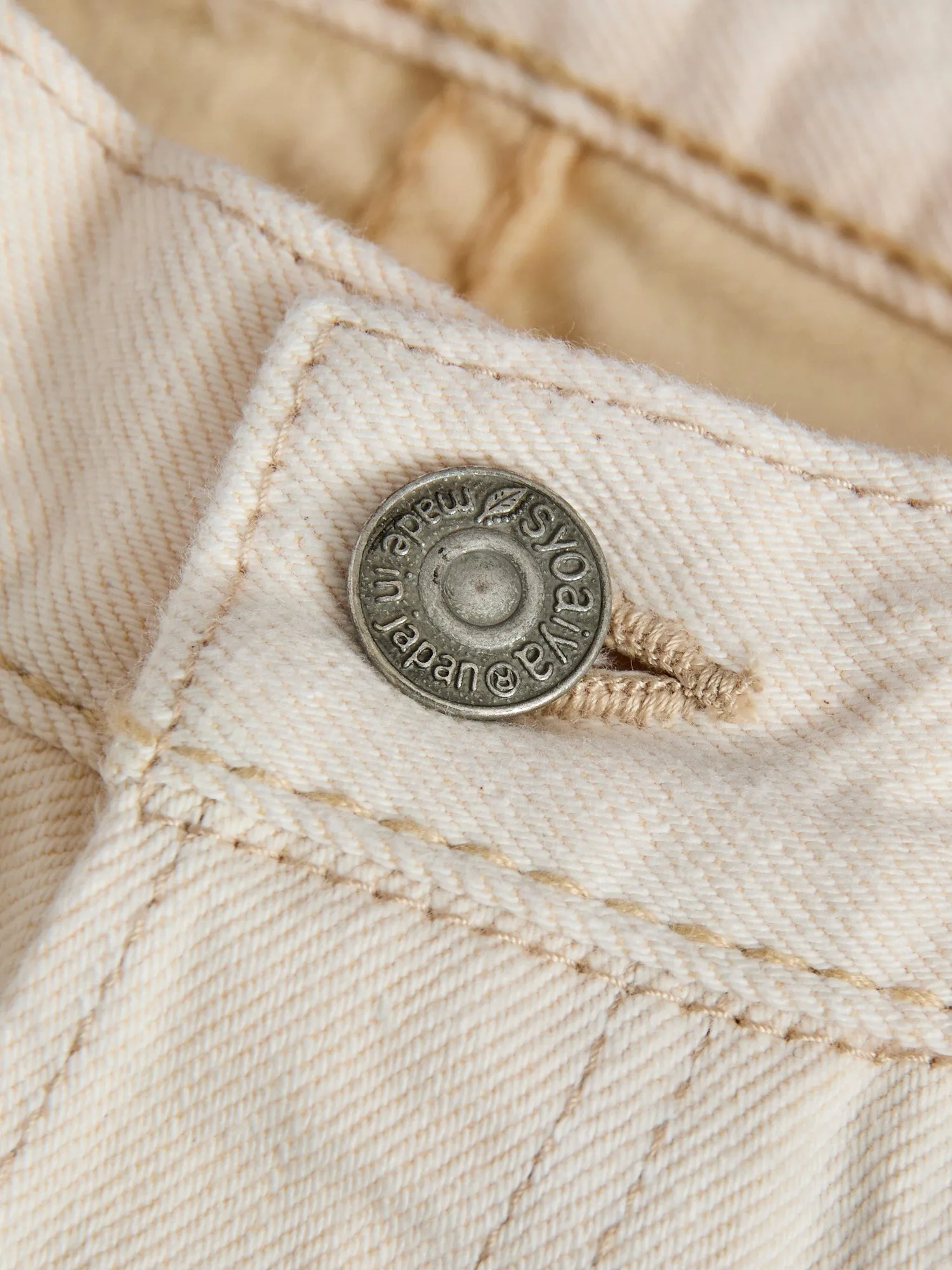 1172-2 "Ecru Beige" 14oz Rinsed Selvedge Denim - Relaxed Tapered Fit