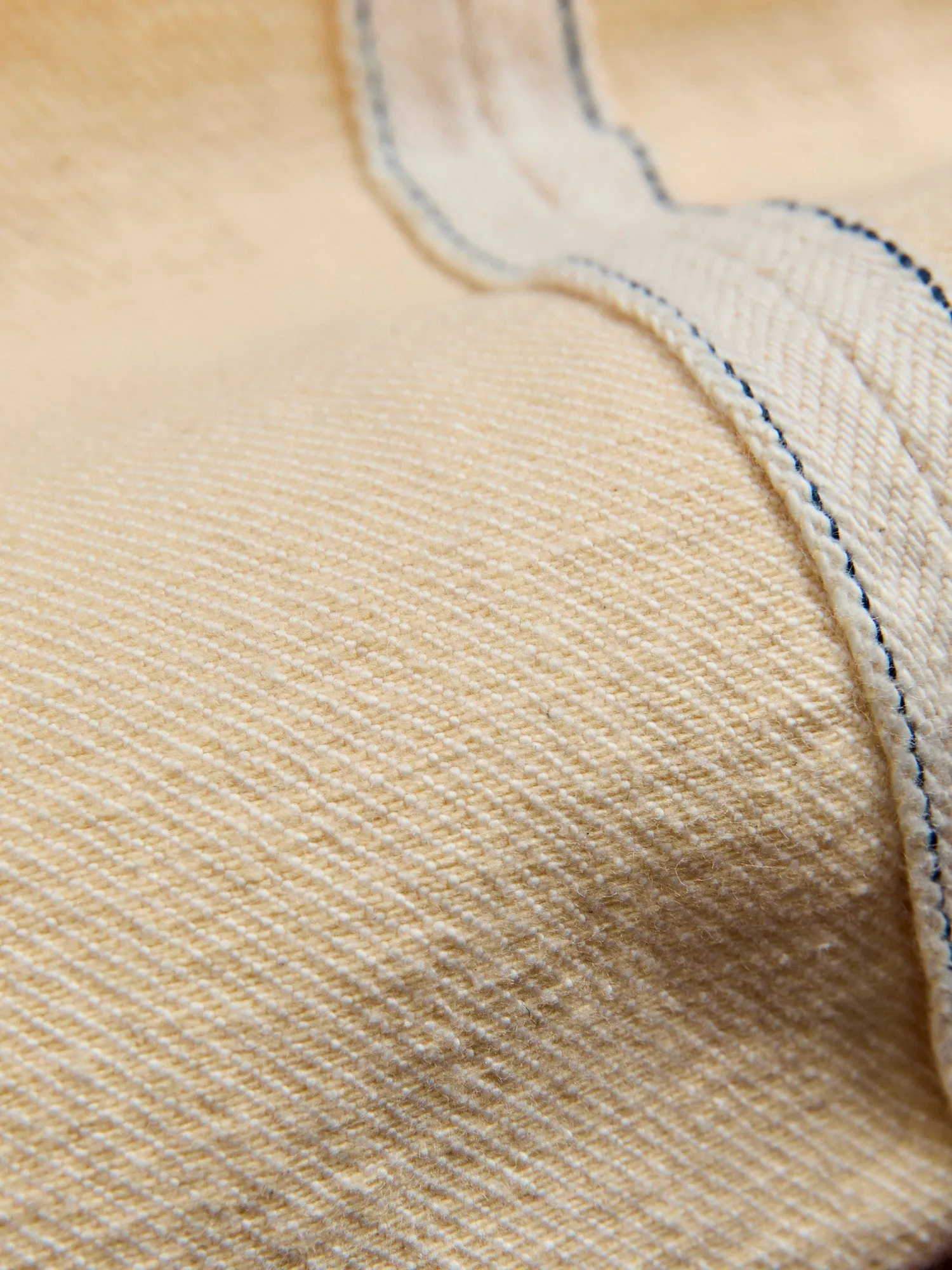 1172-2 "Ecru Beige" 14oz Rinsed Selvedge Denim - Relaxed Tapered Fit