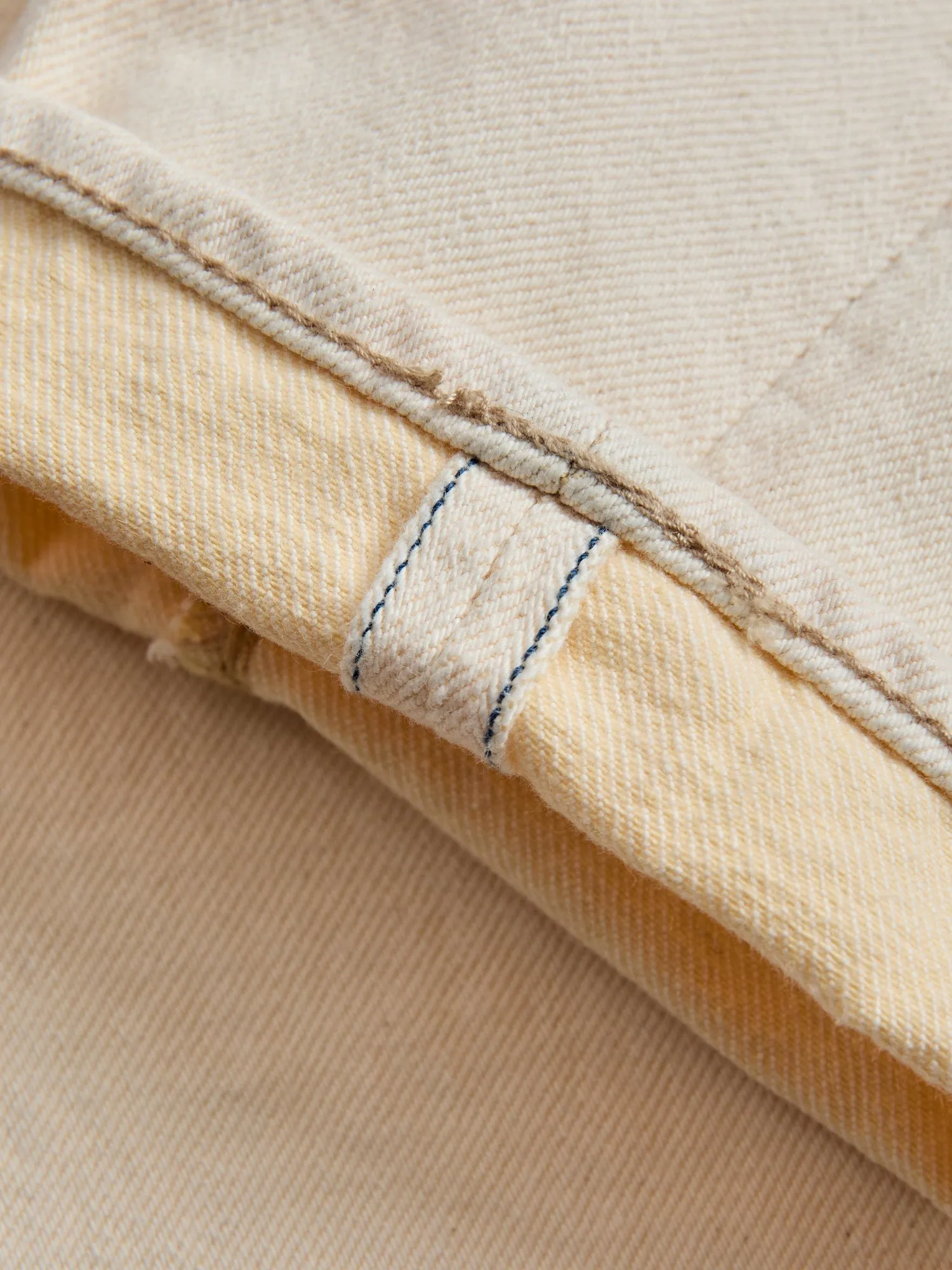 1172-2 "Ecru Beige" 14oz Rinsed Selvedge Denim - Relaxed Tapered Fit