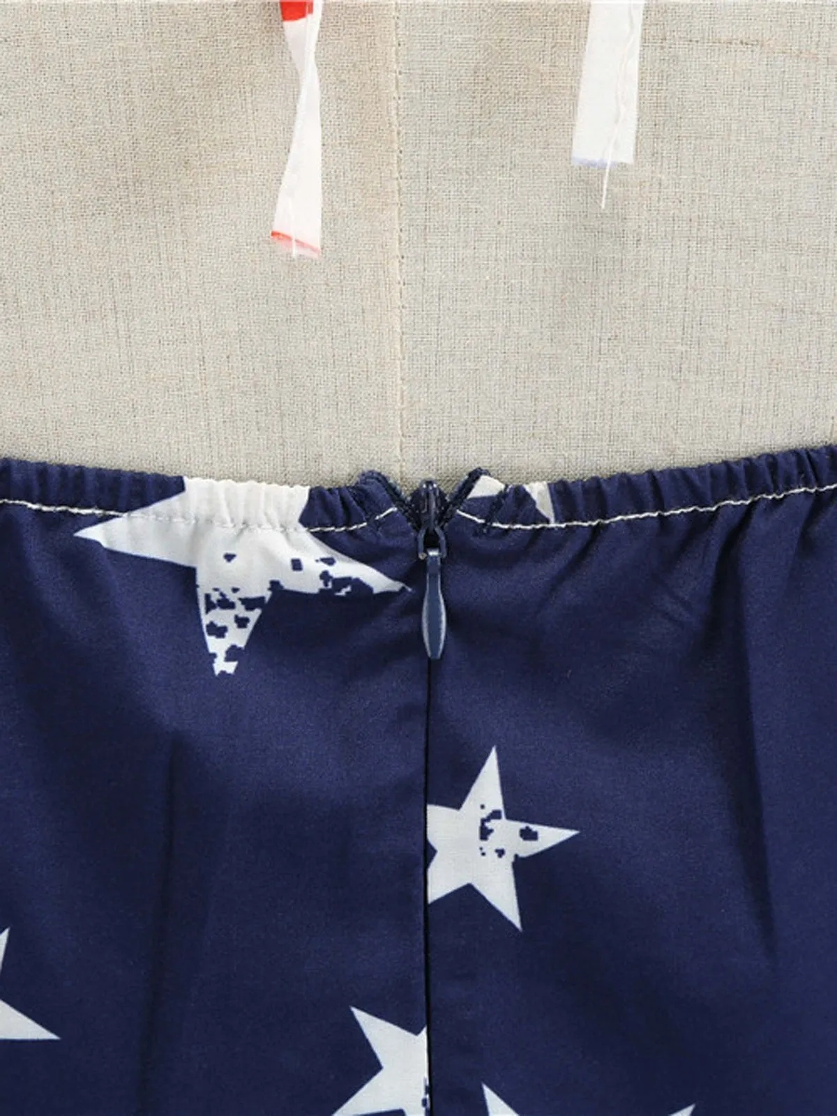 1950s American Flag Stars Stripe Halter Dress