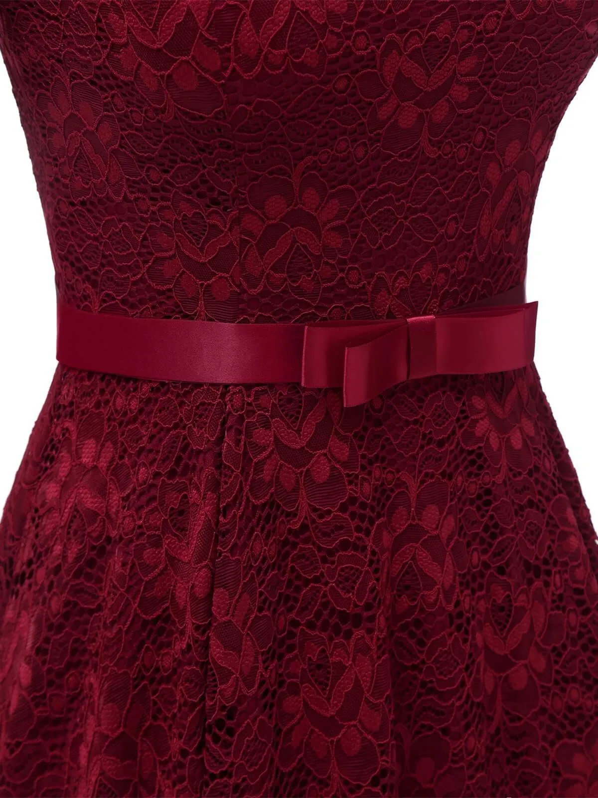 1950s Floral Lace Off Shoulder Dress