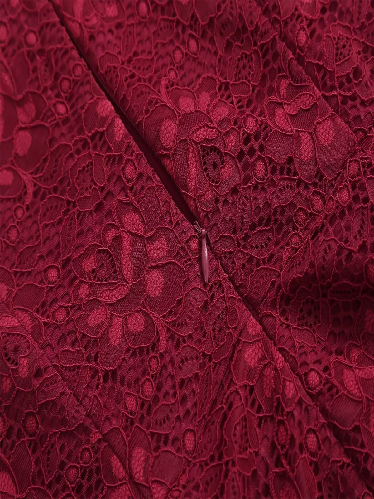 1950s Floral Lace Off Shoulder Dress