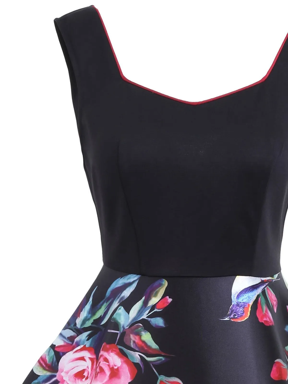 1950s Floral Swing Dress