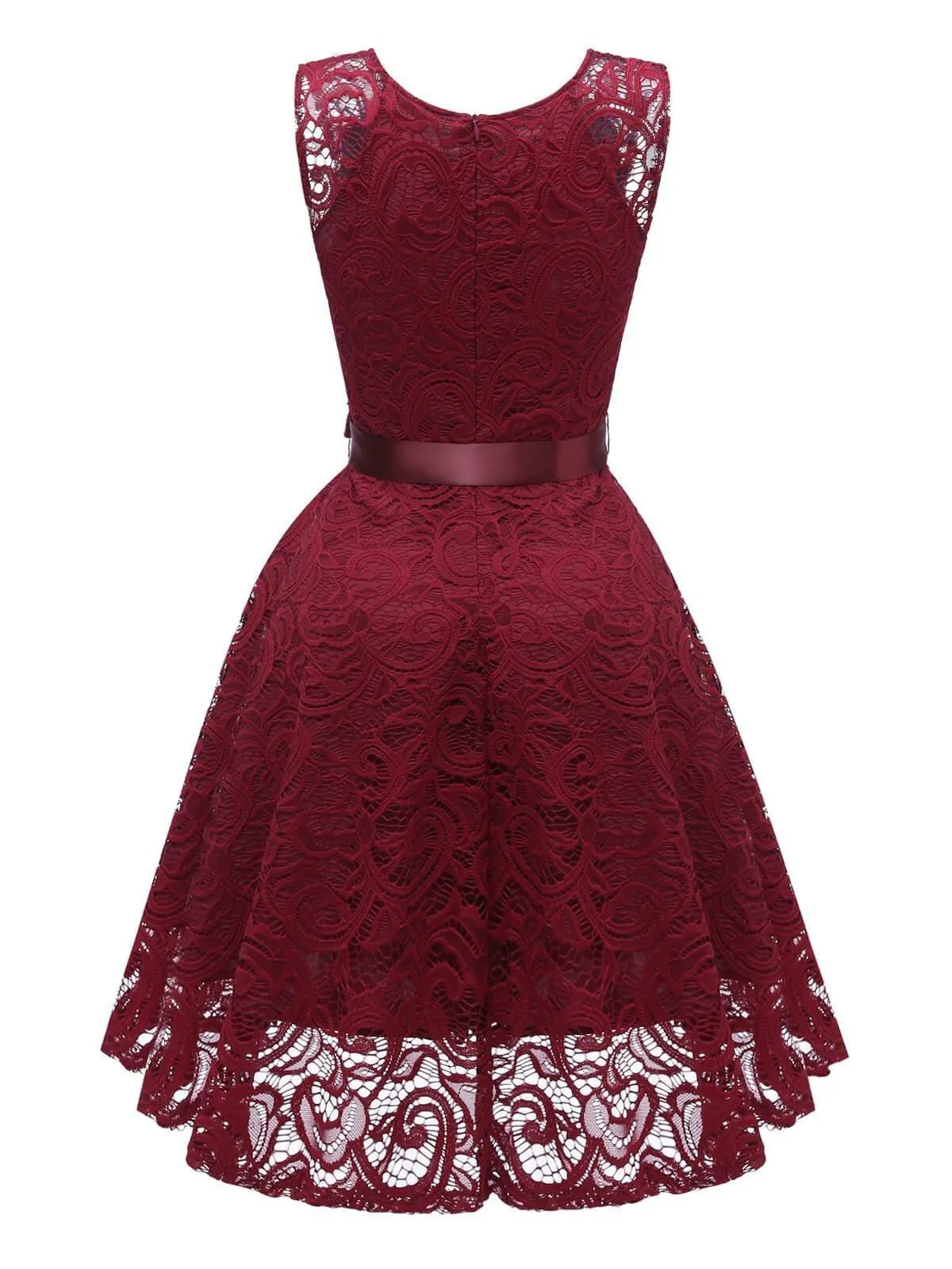 1950s Lace Floral Bow Dress