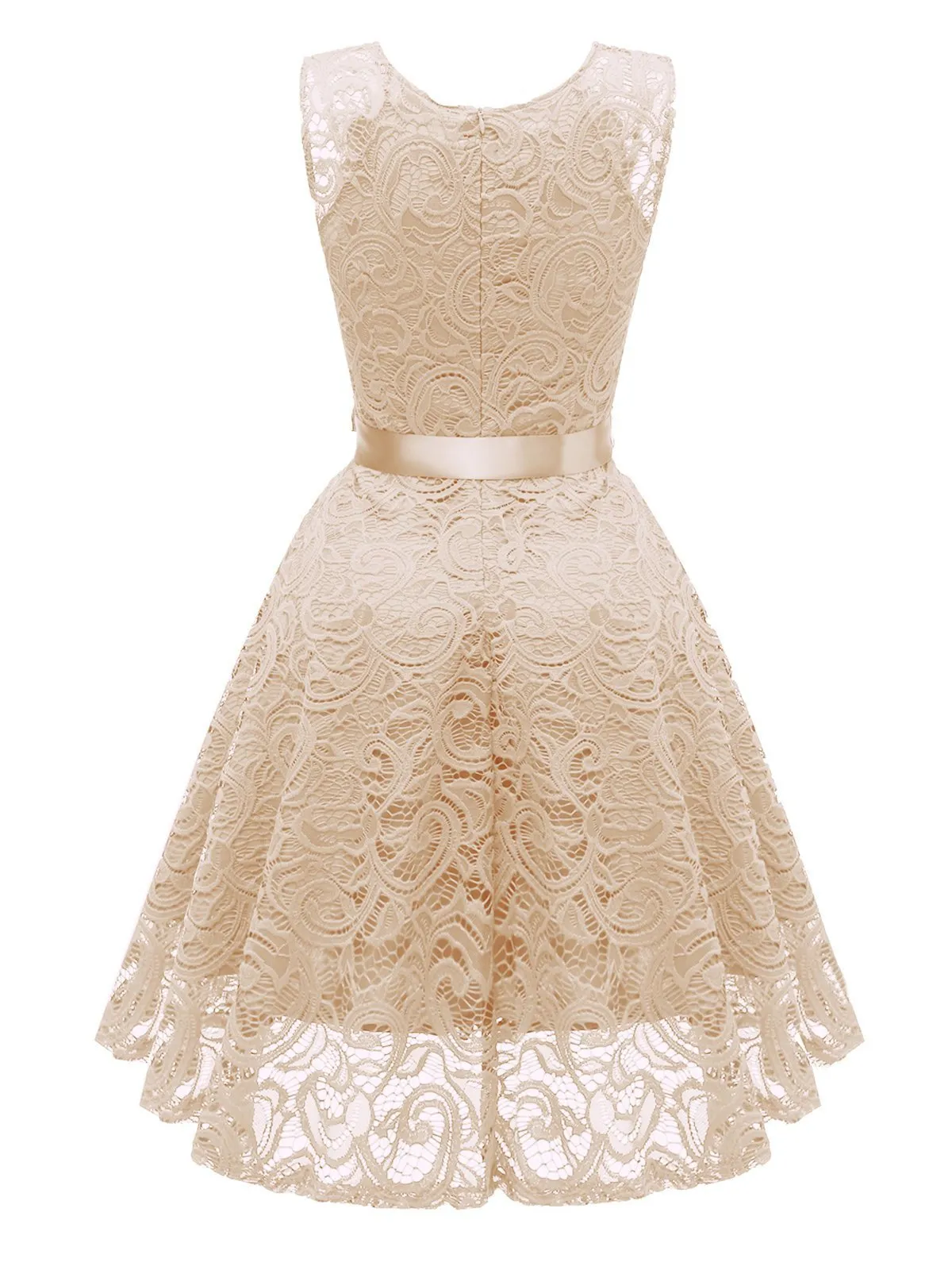 1950s Lace Floral Bow Dress