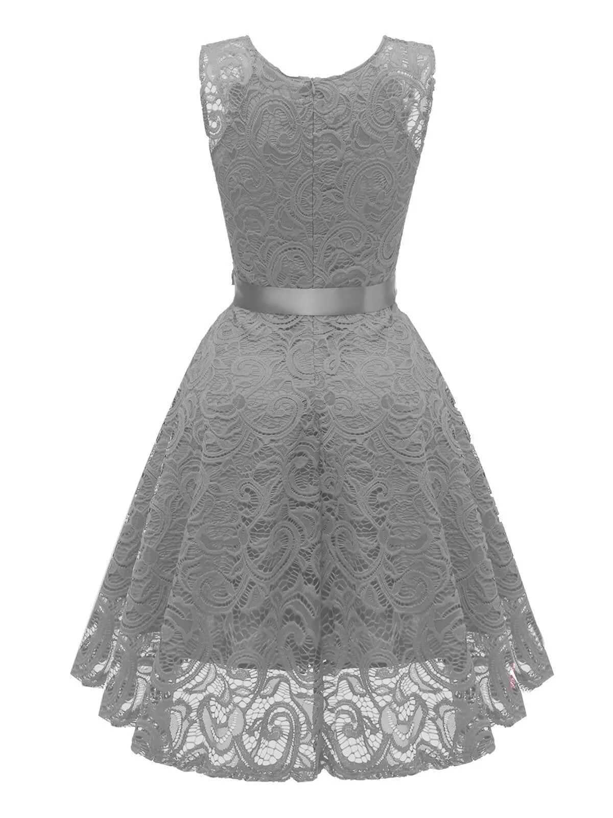 1950s Lace Floral Bow Dress