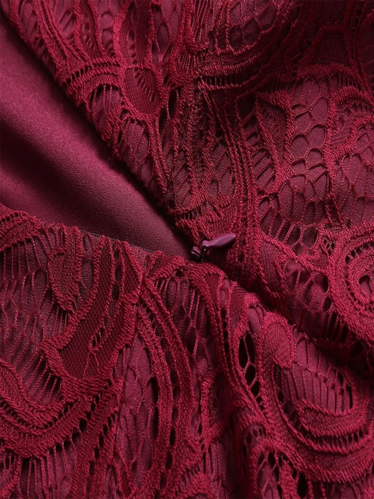 1950s Lace Floral Bow Dress