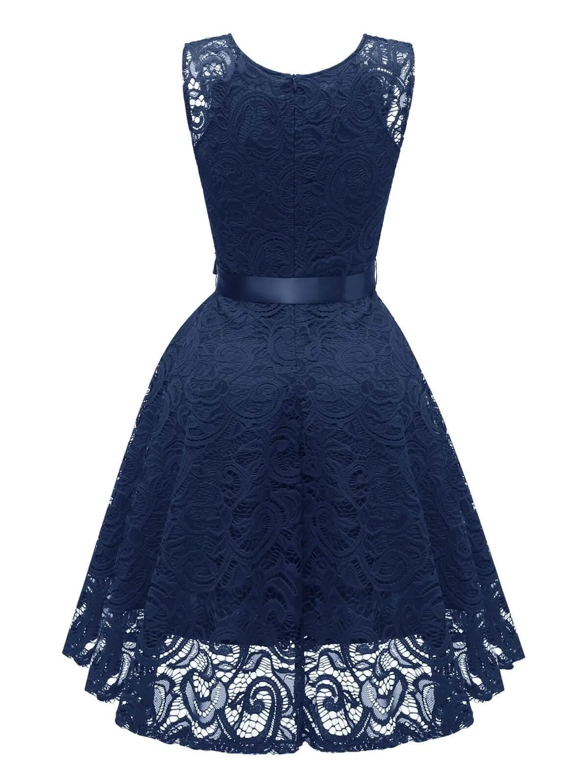 1950s Lace Floral Bow Dress