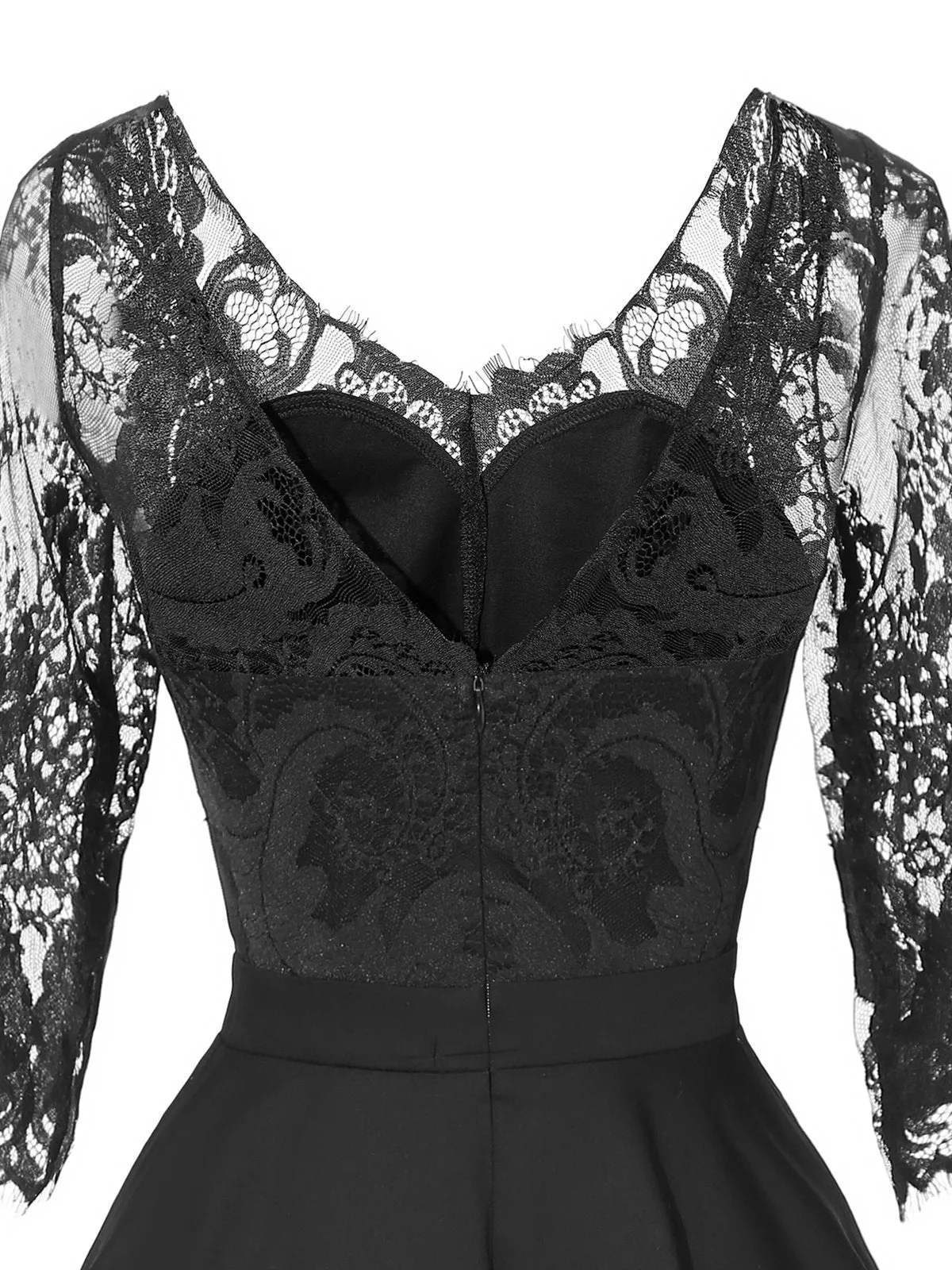 1950s Lace Half Sleeve Swing Dress