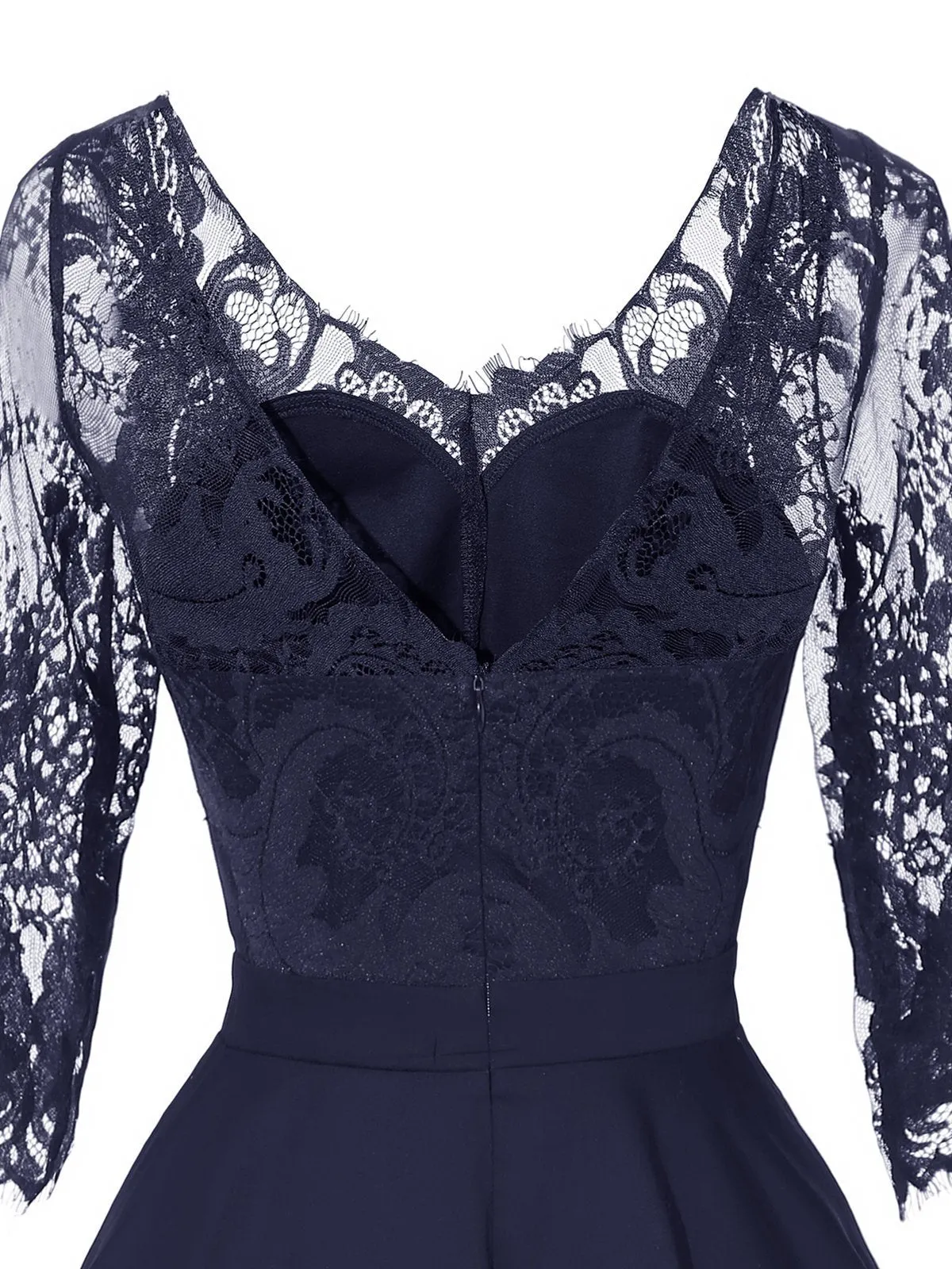 1950s Lace Half Sleeve Swing Dress
