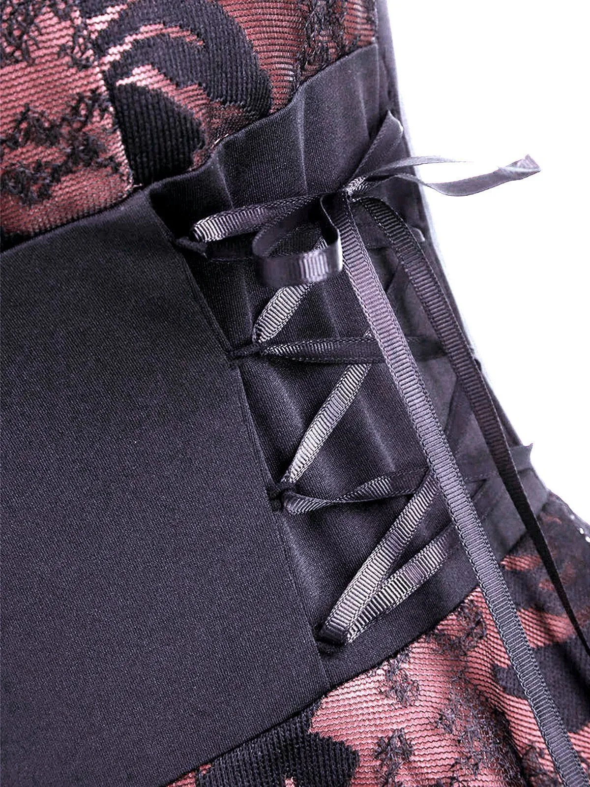 1950s Patchwork High Low Hem Strap Dress
