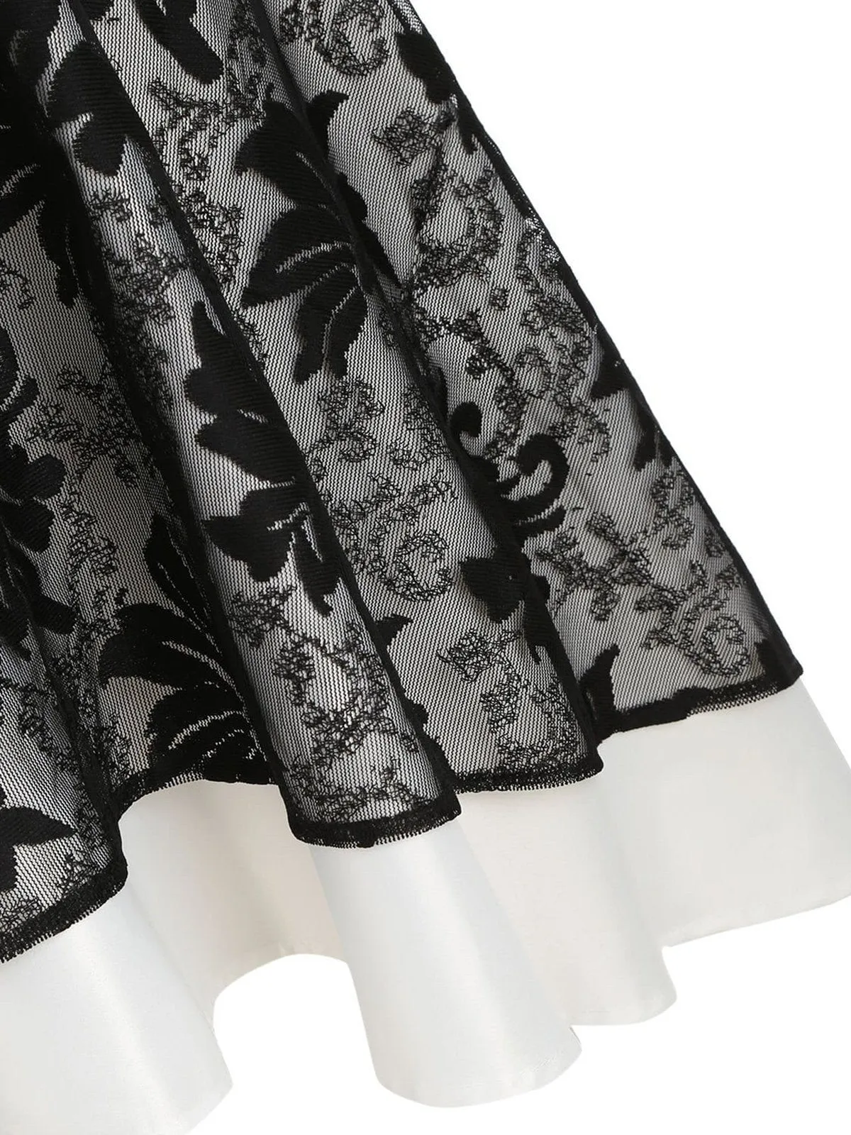 1950s Patchwork High Low Hem Strap Dress