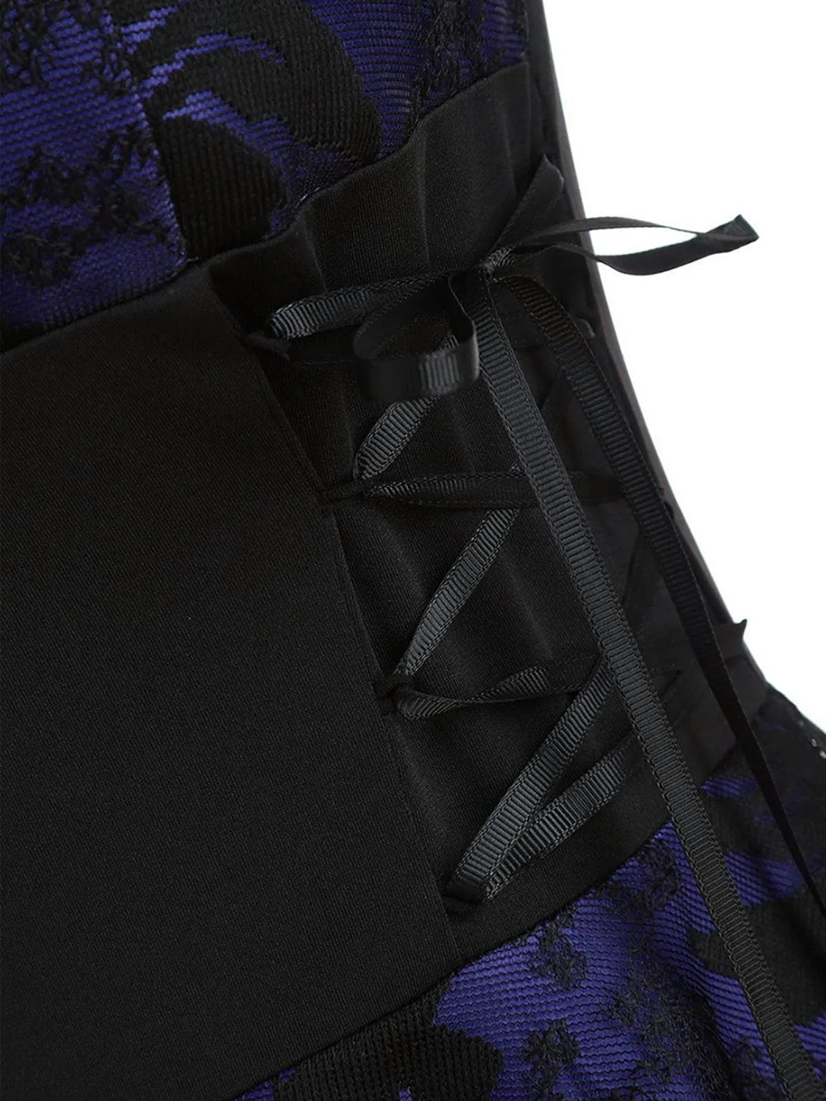 1950s Patchwork High Low Hem Strap Dress