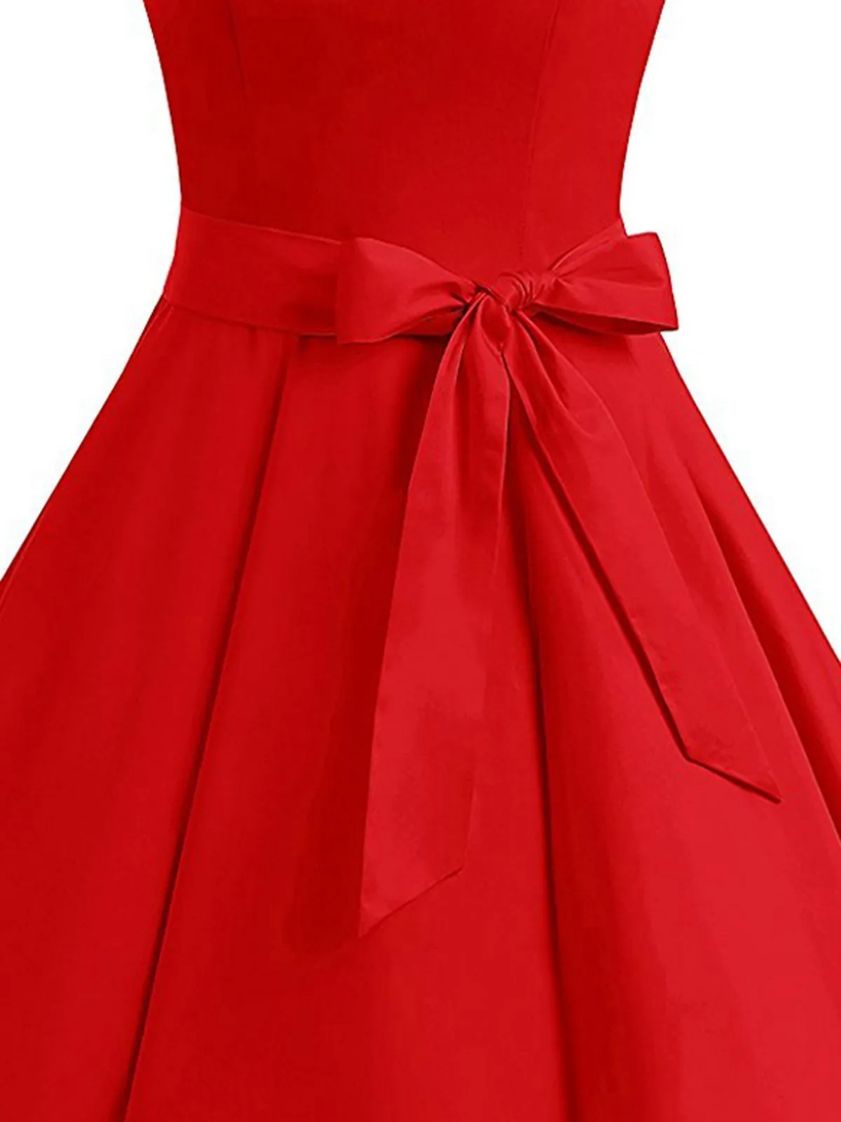 1950s Tie-Strap Bow Swing Dress
