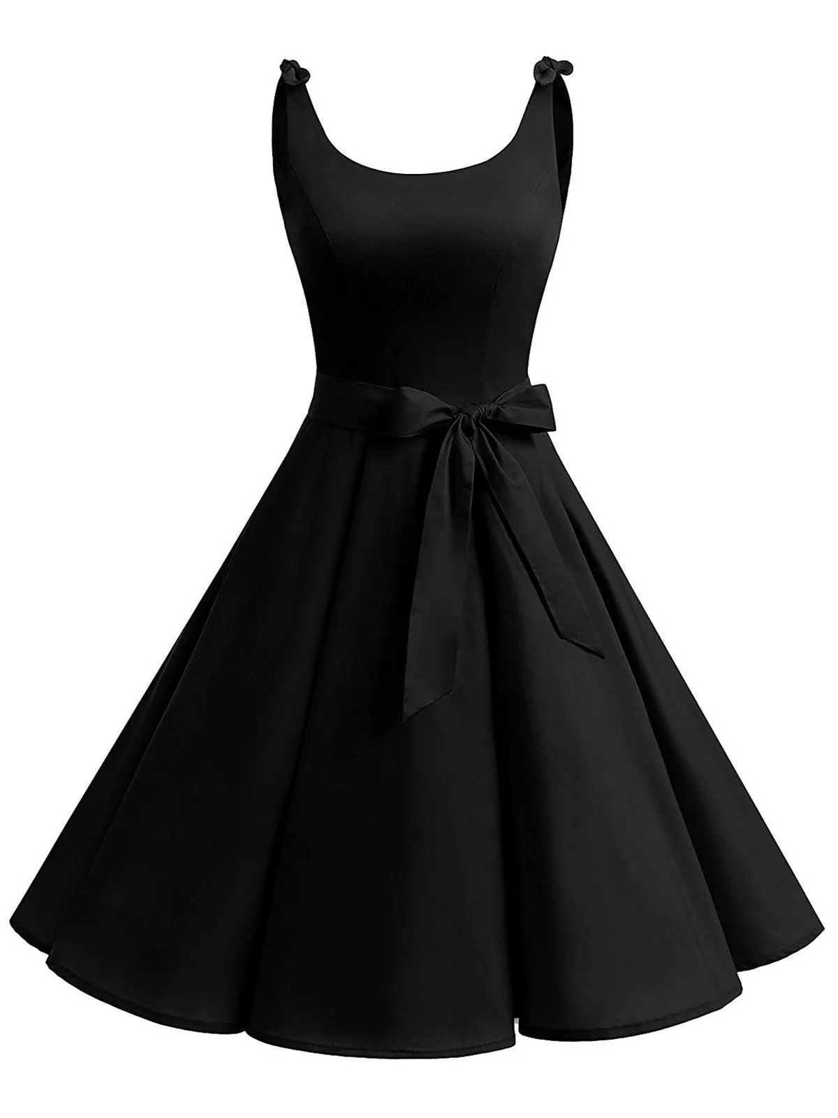 1950s Tie-Strap Bow Swing Dress
