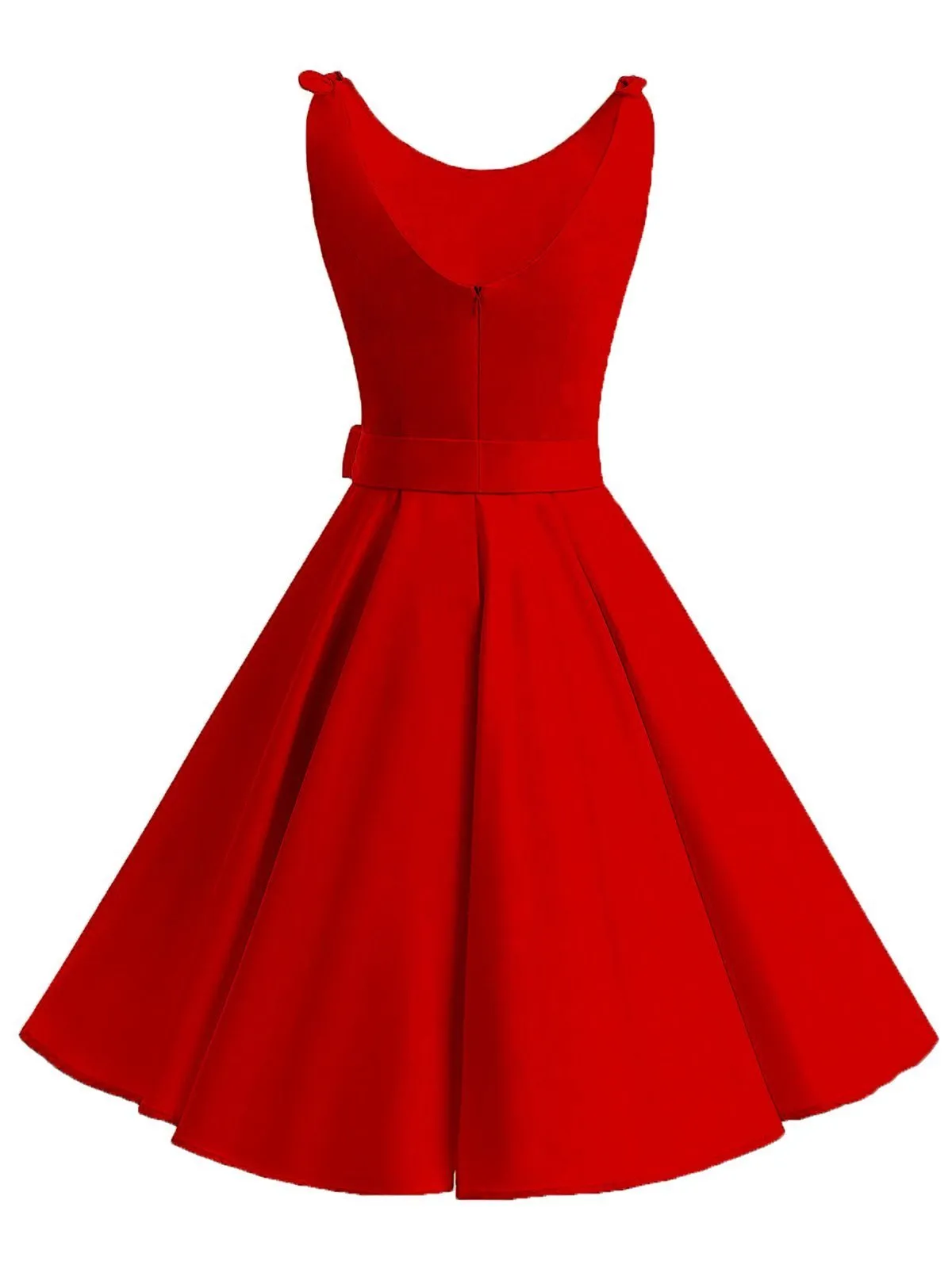 1950s Tie-Strap Bow Swing Dress