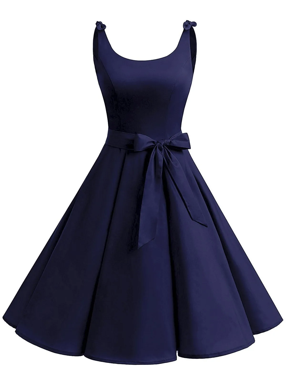 1950s Tie-Strap Bow Swing Dress