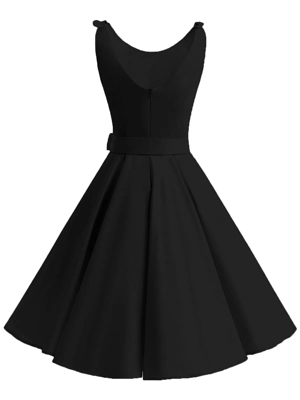 1950s Tie-Strap Bow Swing Dress