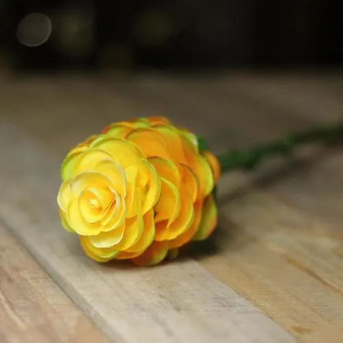 28" Yellow and Green Artificial Ginger Flower Decorative Floral Crafting Stem