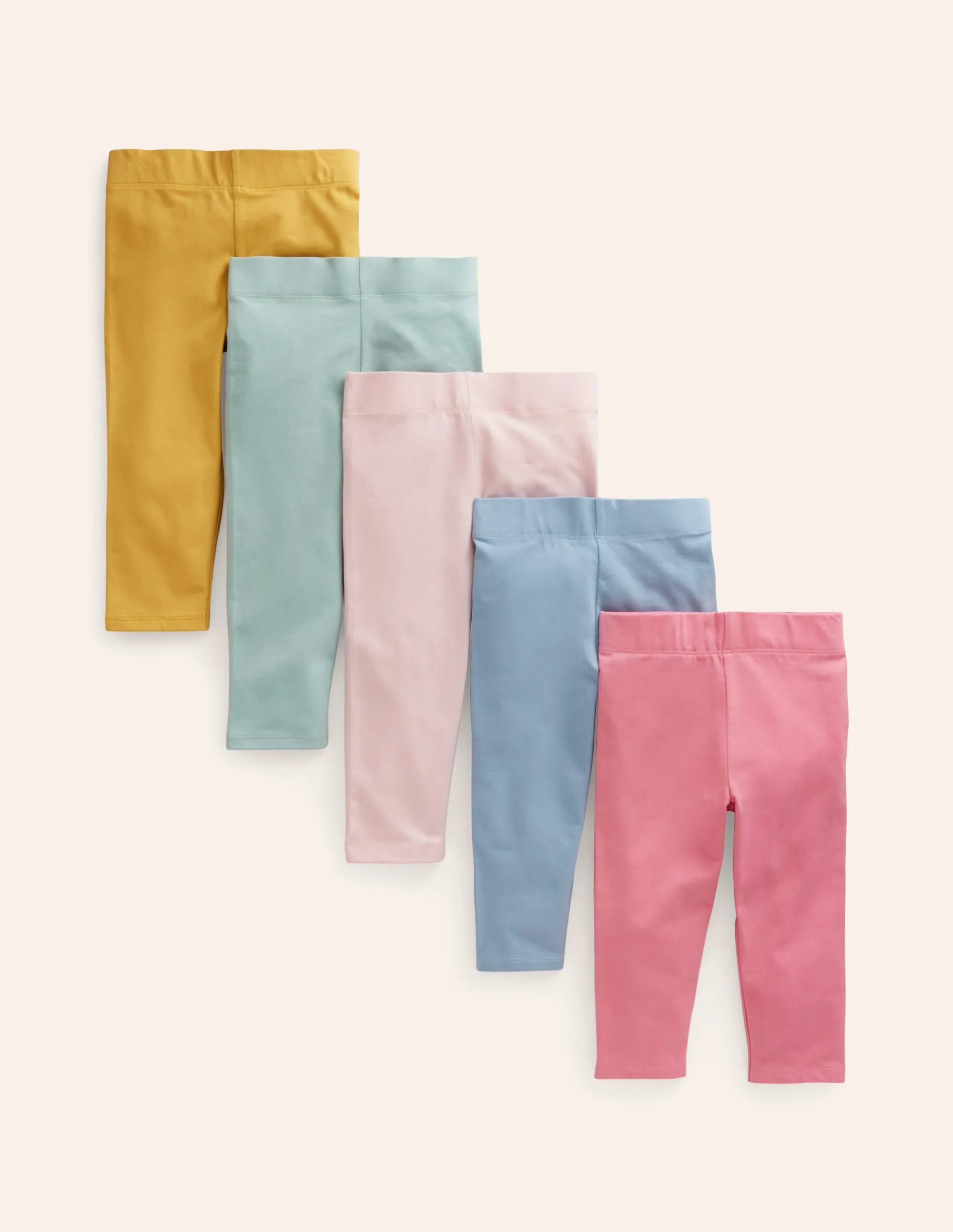 5-Pack Cropped Leggings-Multi Pastel Rainbow
