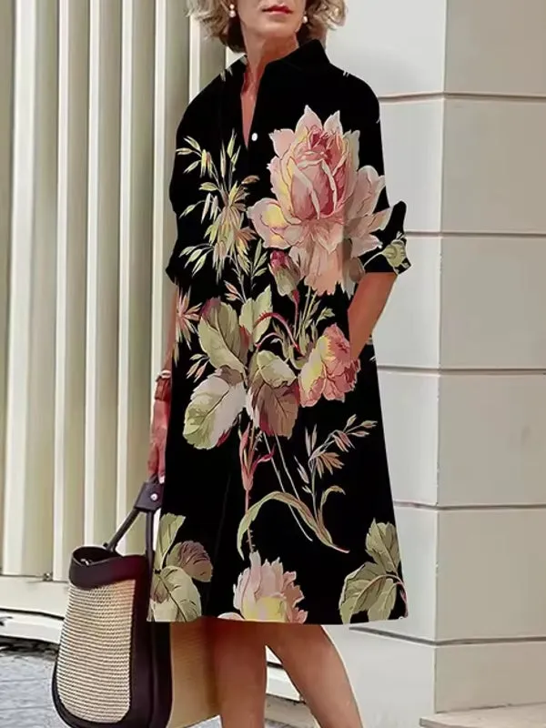 Abstract Print Women's Shirt Dresses