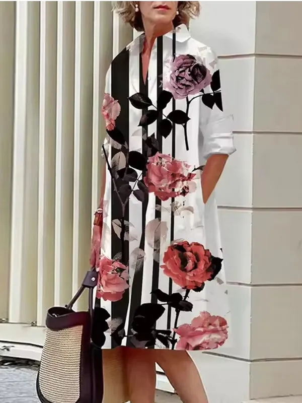 Abstract Print Women's Shirt Dresses