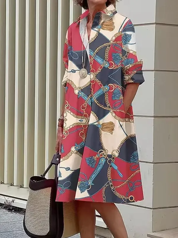Abstract Print Women's Shirt Dresses