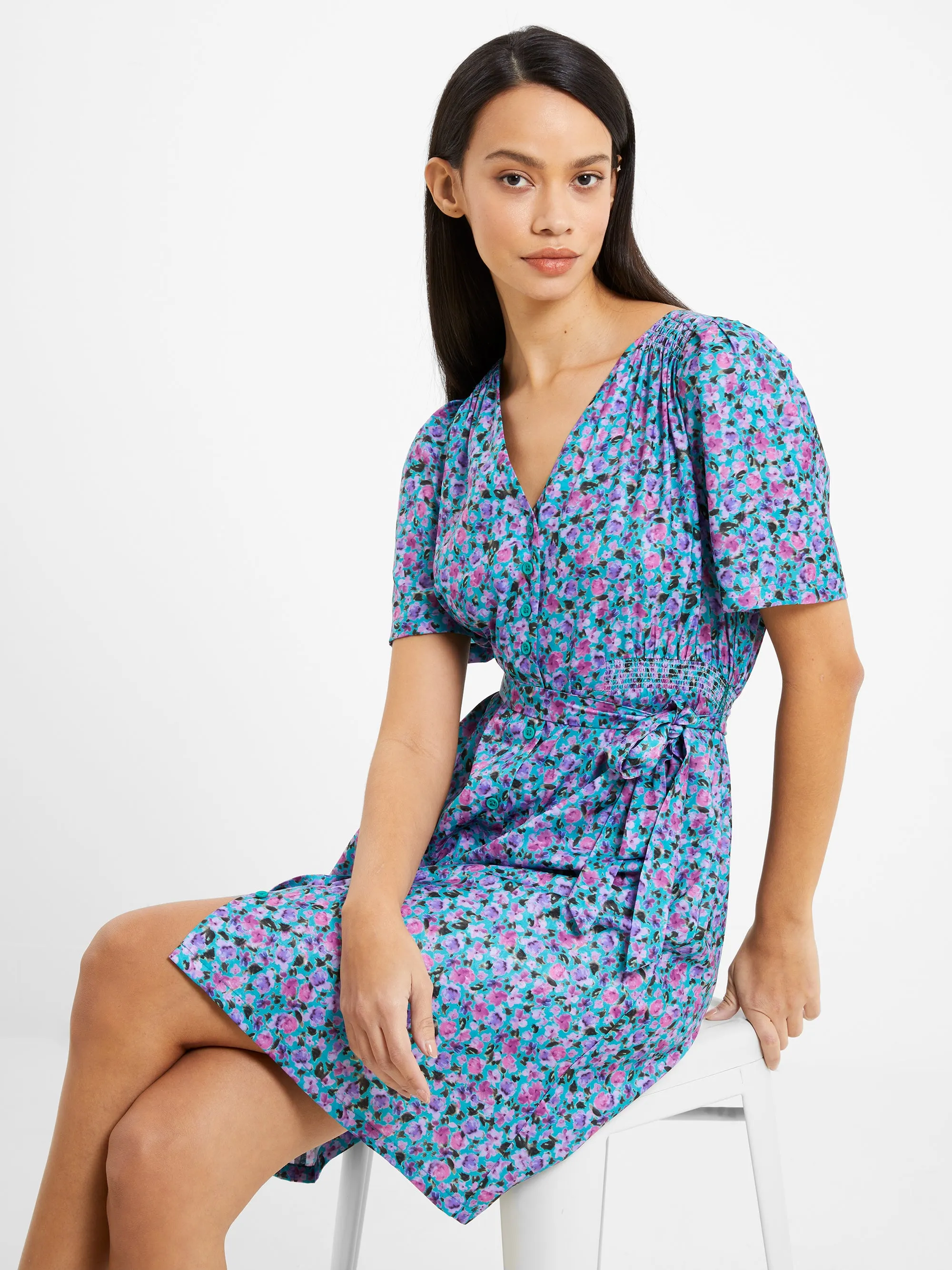Alezzia Ely Jacquard Smock Dress