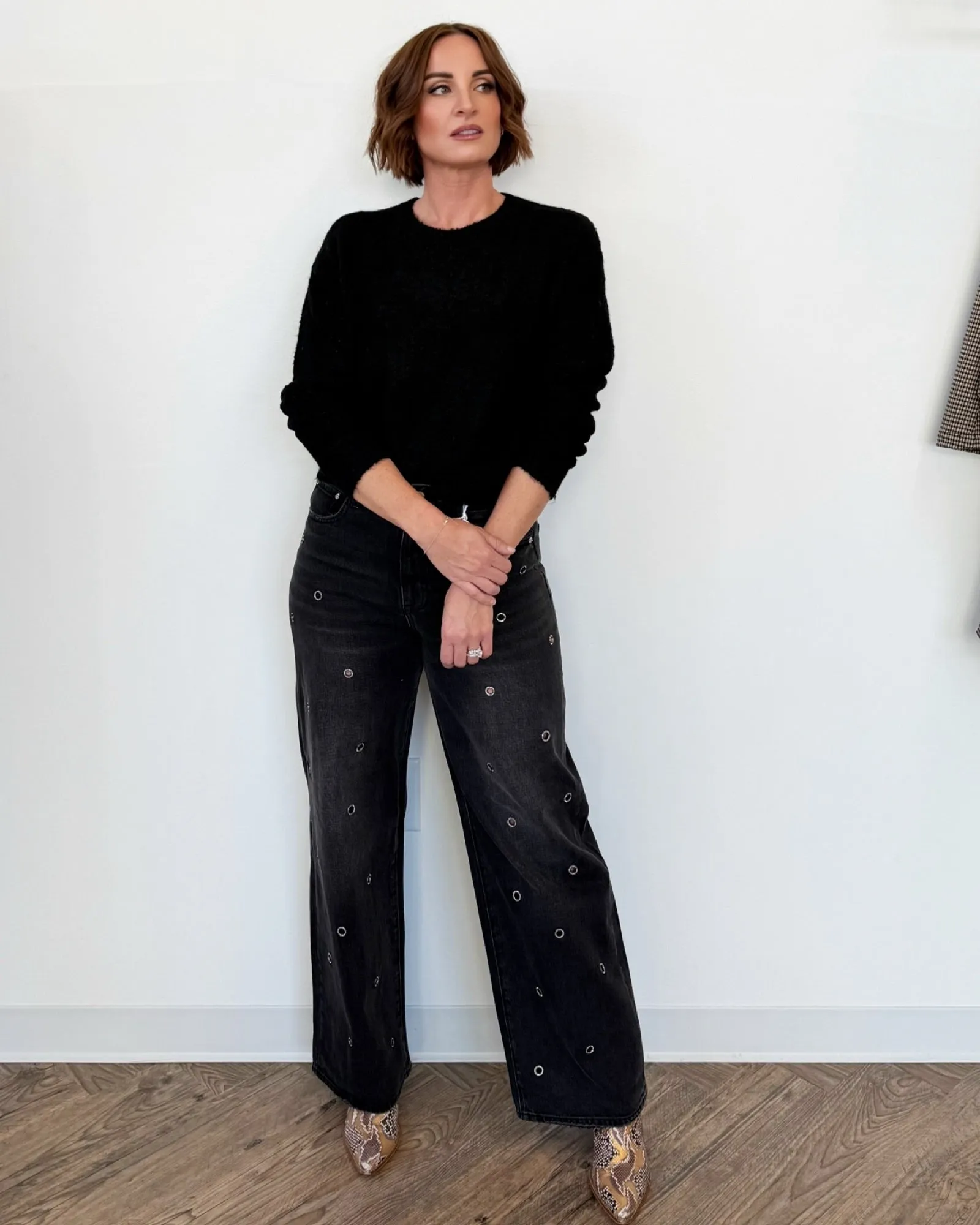 Alivia High Rise Denim with Crystal Embelishement