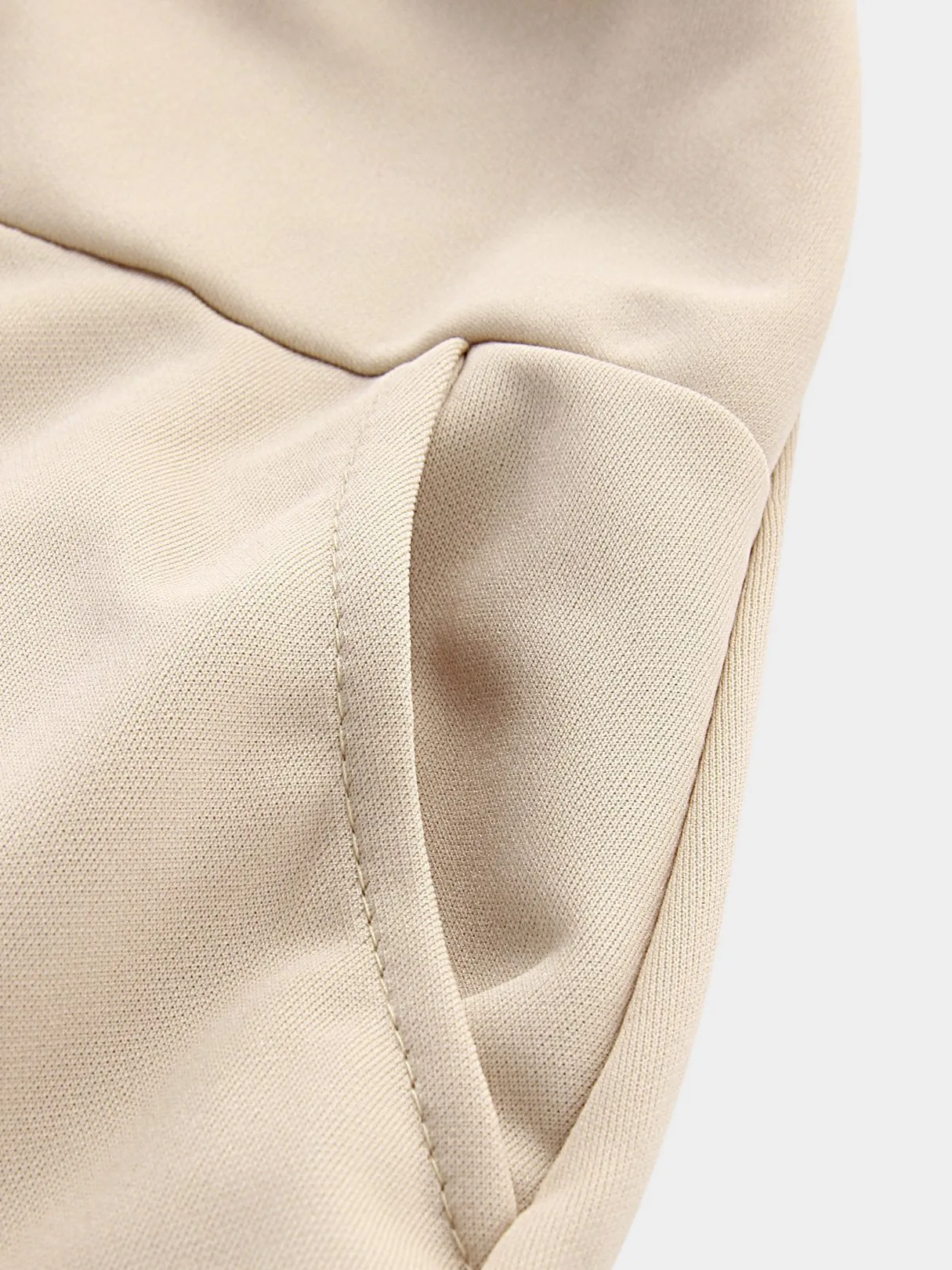 Beige Round Neck Half Sleeve Lace-Up Midi Dress