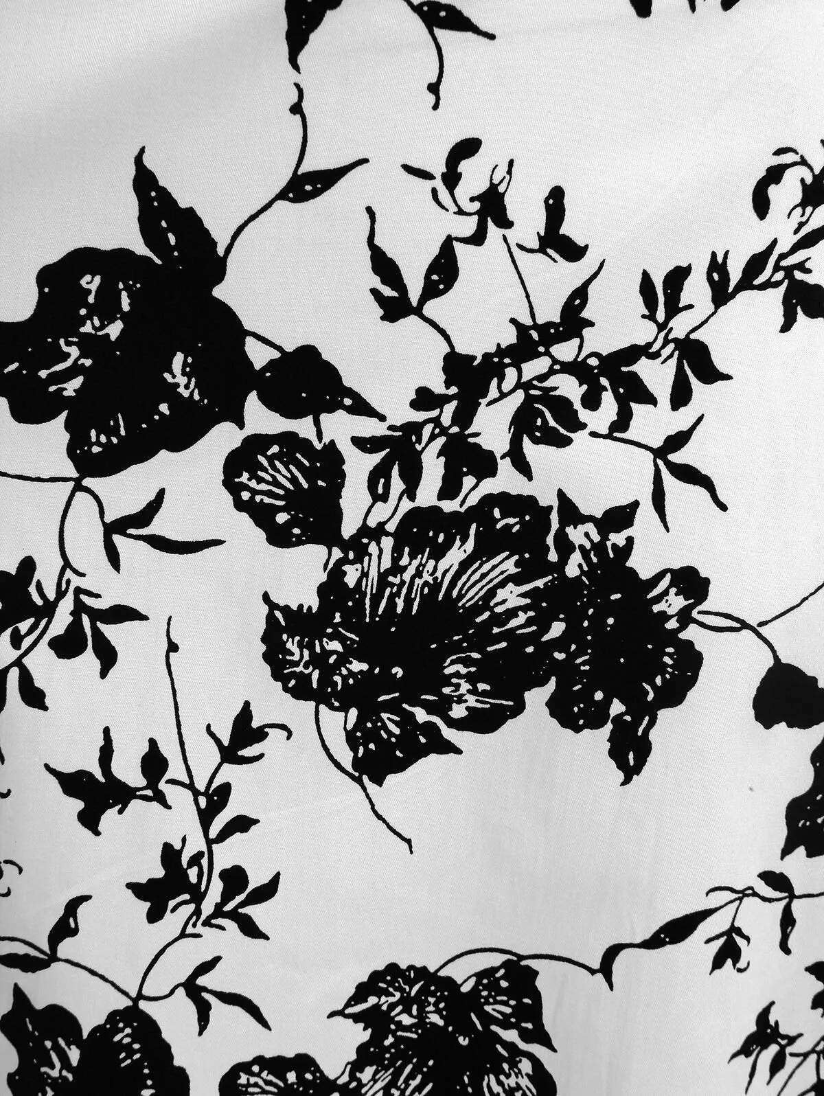 Black 1950s Floral Plus Size Swing Dress
