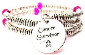 Cancer Survivor Curly Coil Wrap Style Bangle Bracelet