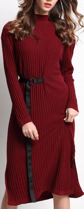 Cashmere & Wool-Blend Knit Midi Dress