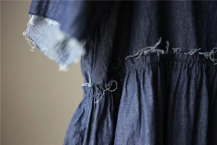 Casual Loose Denim Midi Dress