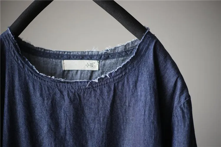 Casual Loose Denim Midi Dress