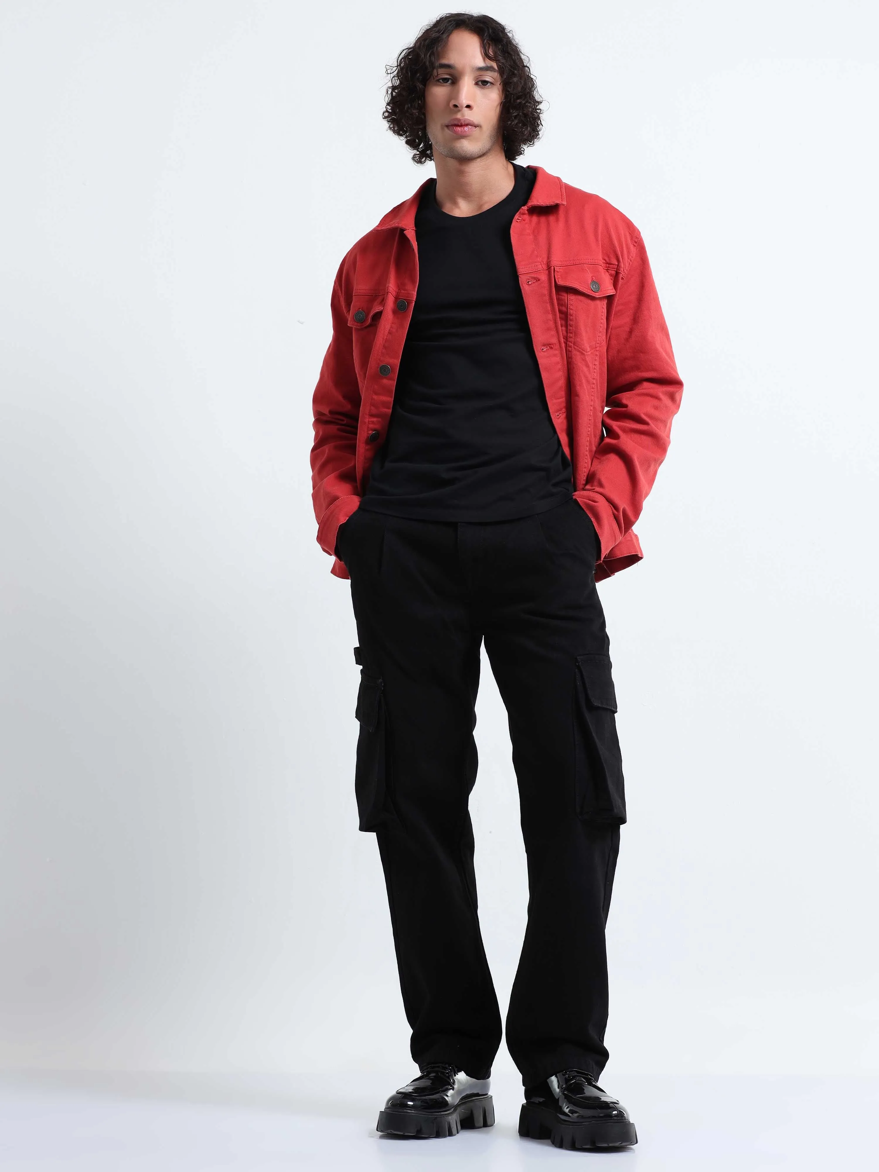 Classic Relaxed Black Denim Cargo
