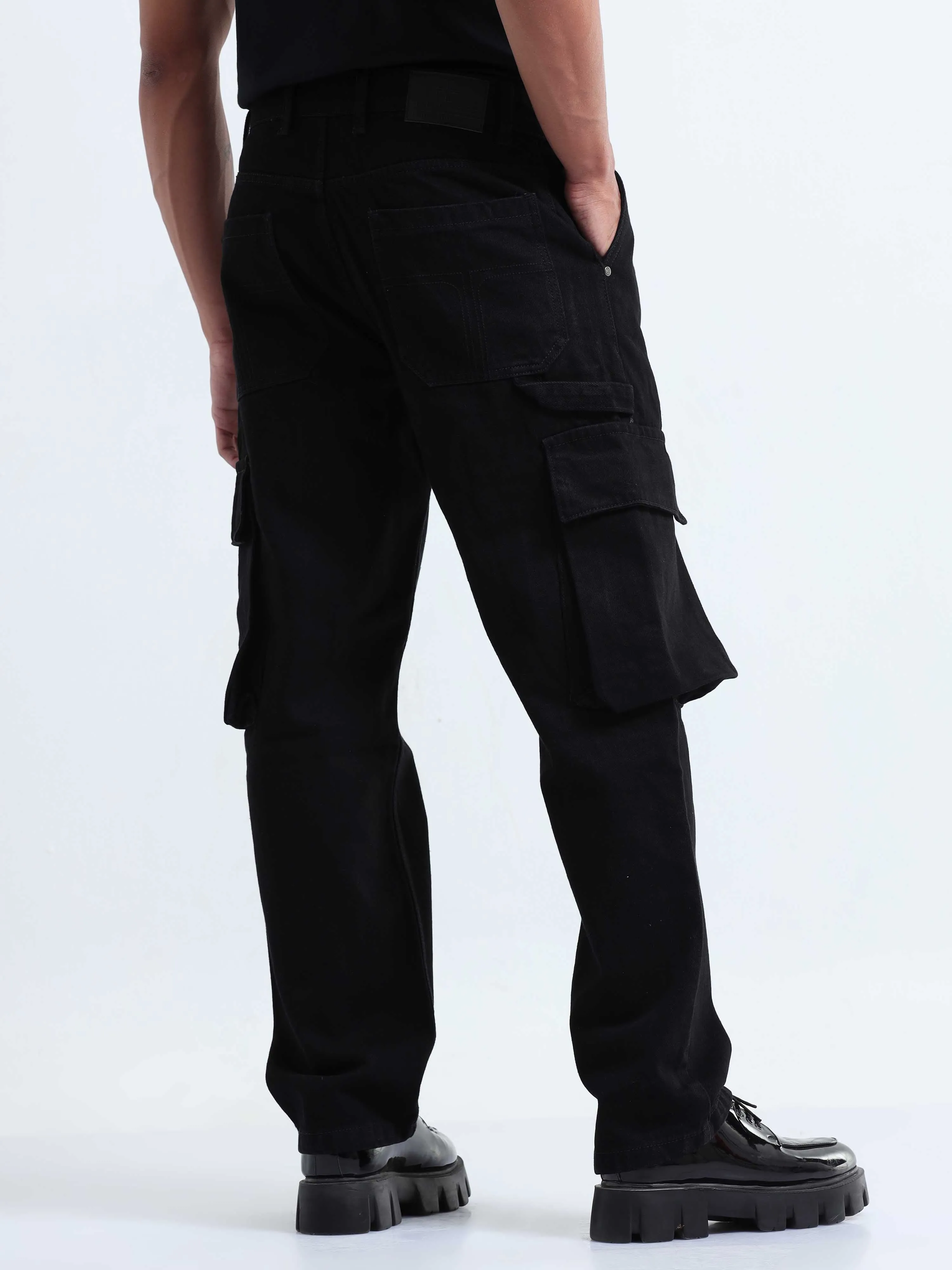 Classic Relaxed Black Denim Cargo