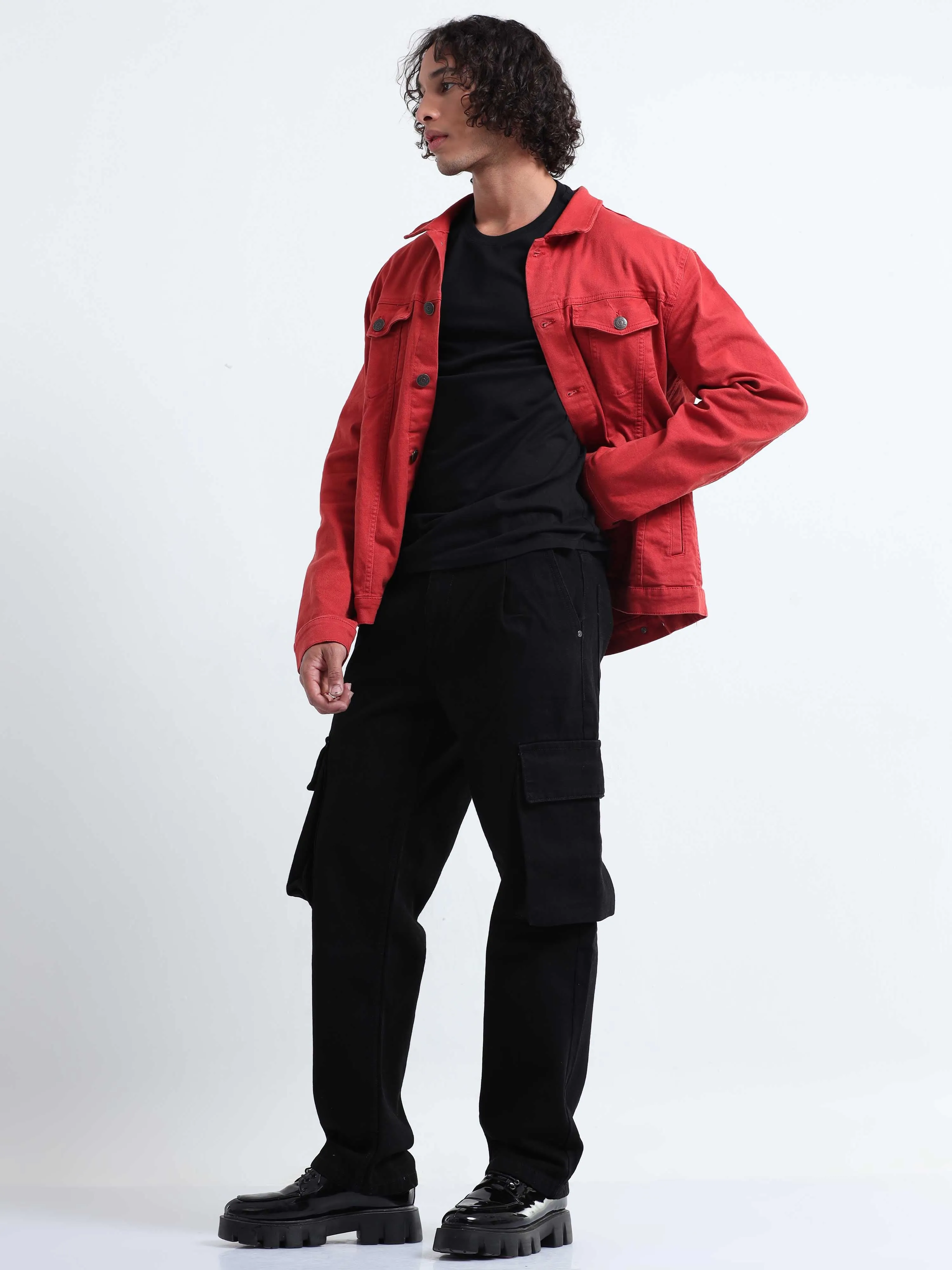 Classic Relaxed Black Denim Cargo