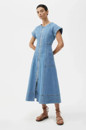 CLOVELLY DENIM DRESS LIGHT BLUE