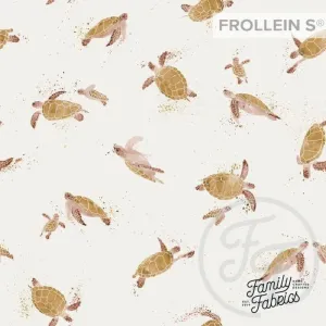 Cotton Jersey - Sea Turtles - Mustard