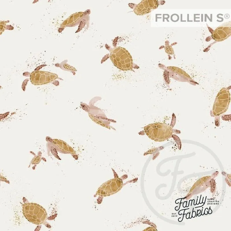 Cotton Jersey - Sea Turtles - Mustard