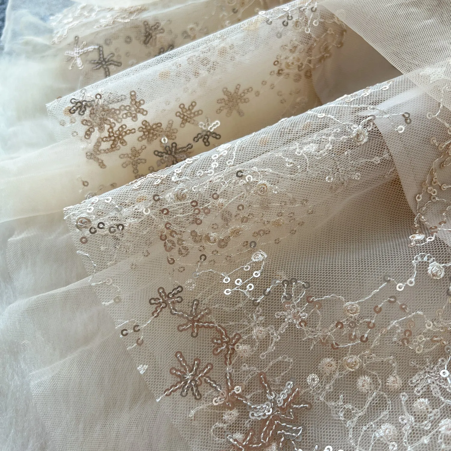 Delicate Beaded Embroidered Mesh Dress