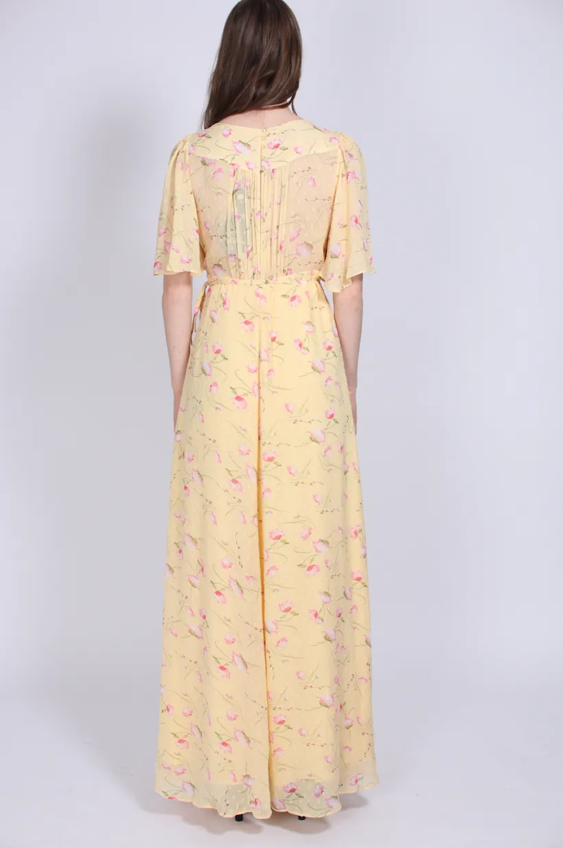 Delicate Semi Wrap Dress - Yellow Poppy