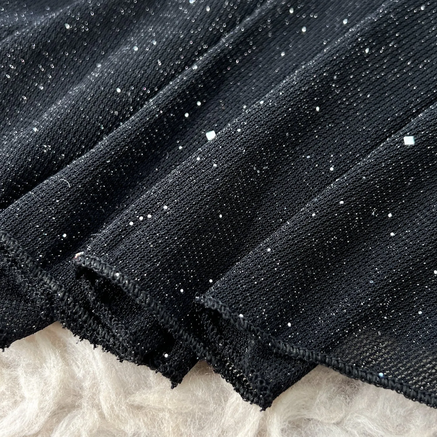 Delicate Sequined Black Fishtail Dress