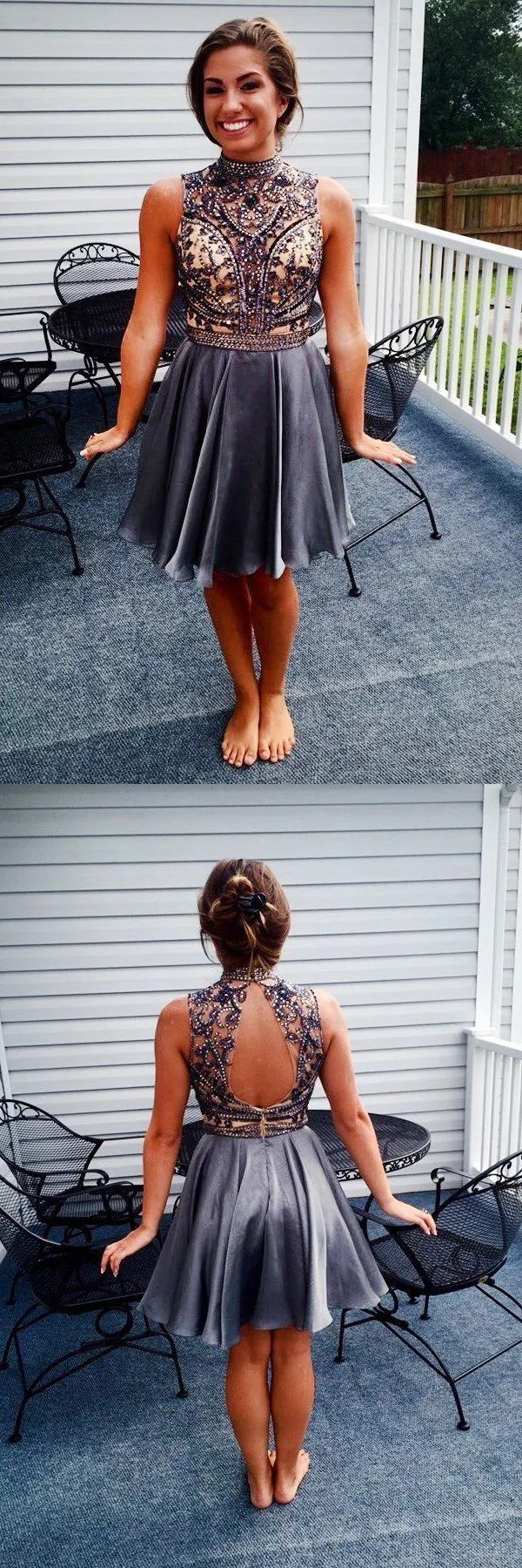 Elegant Beaded Short Homecoming Dresses Elyse HH13277