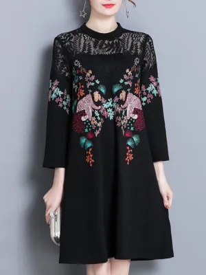 Elegant Embroidered Lace A-line Dresses