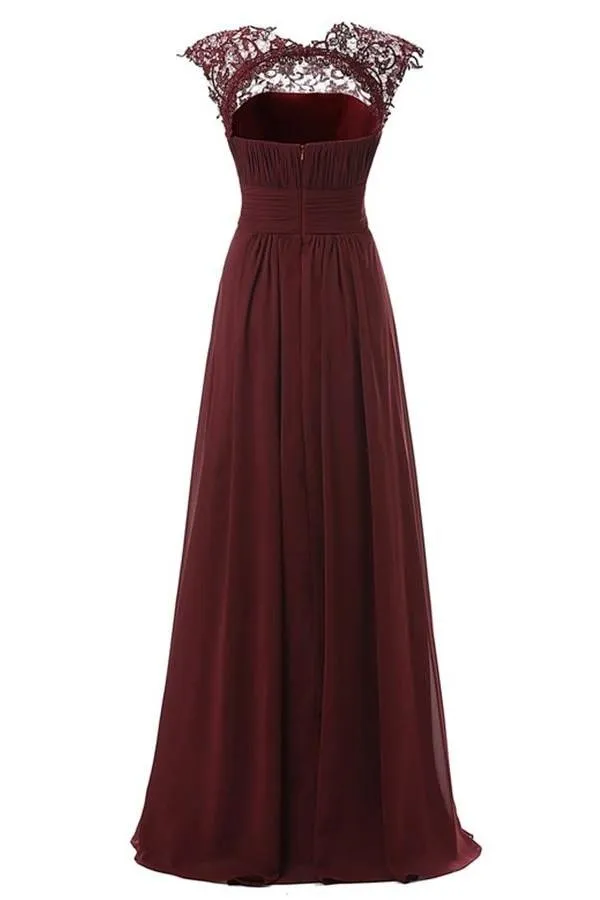 Elegant Long Lace Open Back High Low Cheap Prom Dresses PFB0090