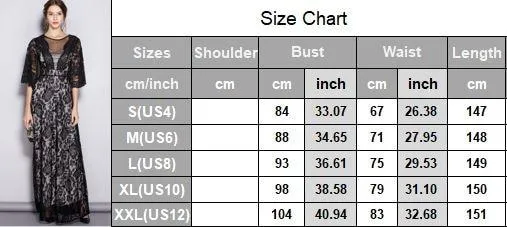 FashionSierra - Women's Runway Dresses O Neck Half Sleeves Embroidery Lace Sexy Tulle Laid Over Party Prom Elegant Long Dresses